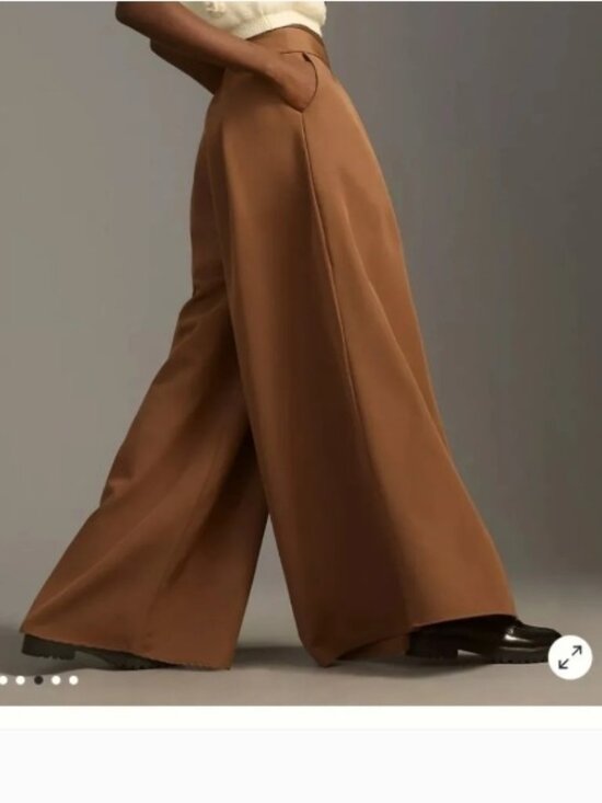 Anthropologie Pants - NEW Anthropologie Petra Christine Pants Brown Wide Leg Trousers Size Large NWT